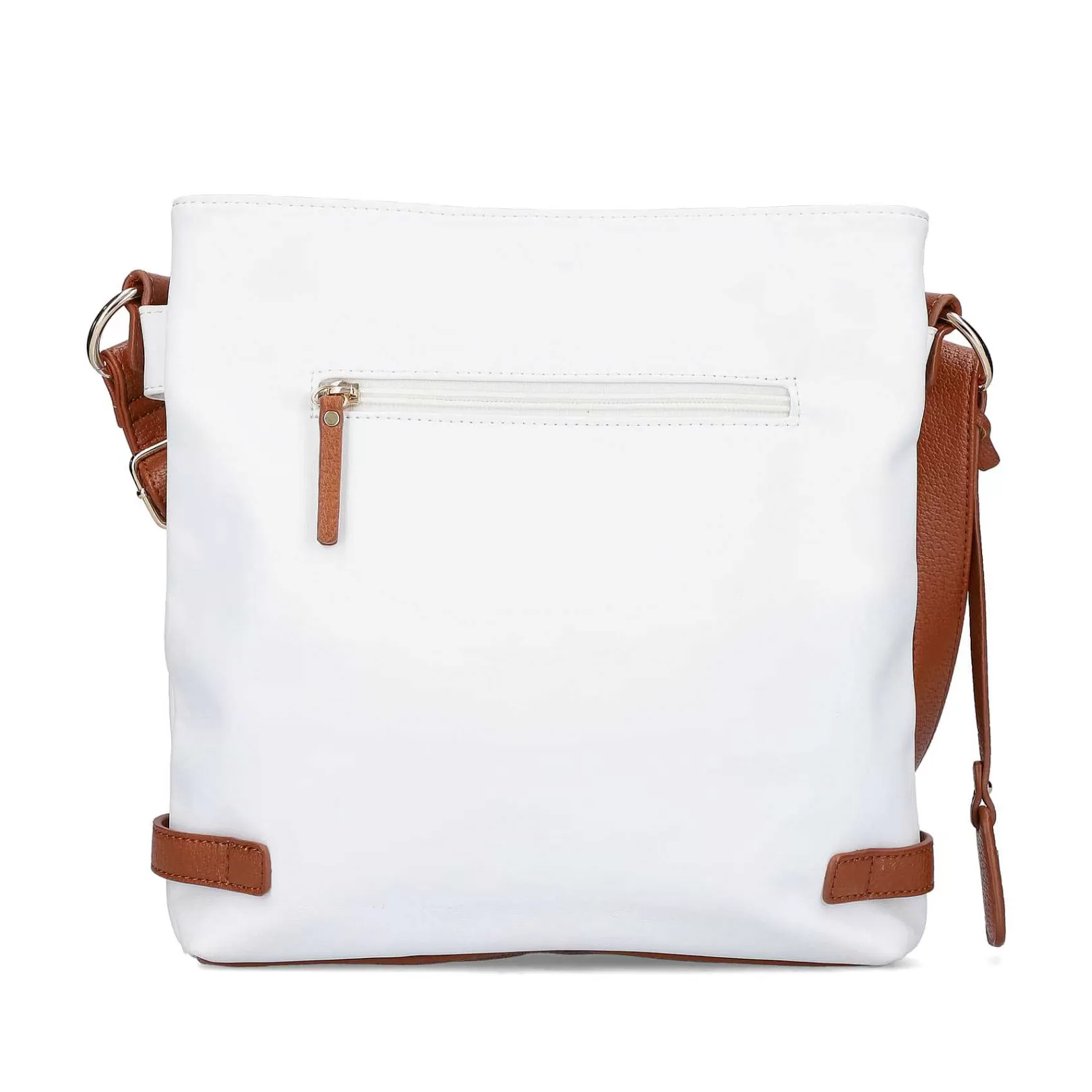 Hot | Handbag Pure White-Nut Brown Bags