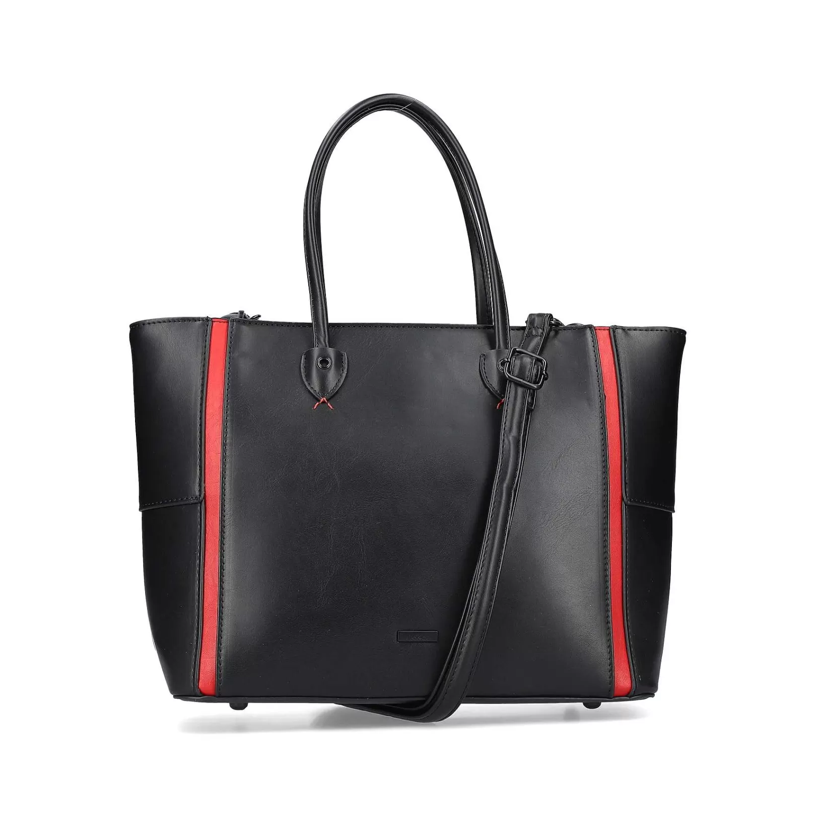 Fashion | Shopper Jet Black-Fire Red Bags