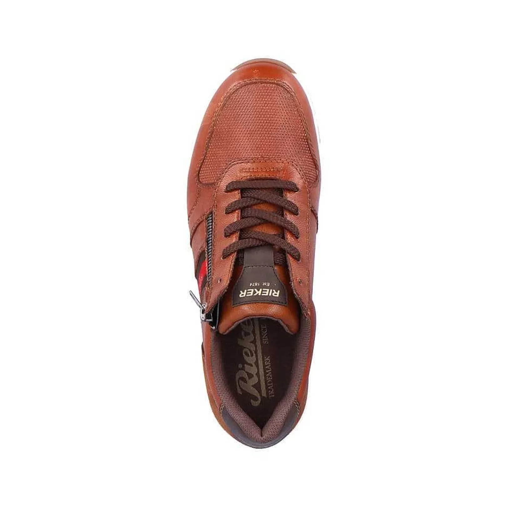 Fashion Men'S Lace-Up Shoes Caramel Brown-Fire Red Men'S Low Shoes & Slippers