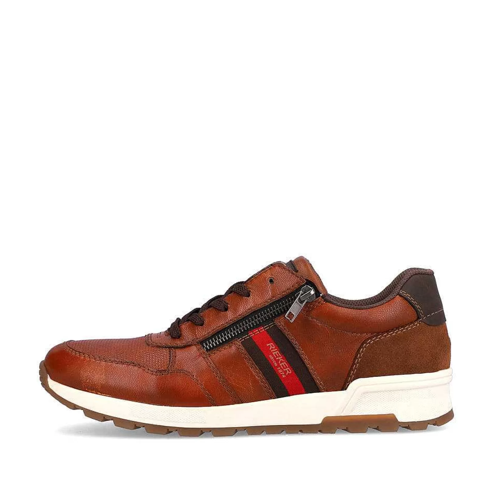 Fashion Men'S Lace-Up Shoes Caramel Brown-Fire Red Men'S Low Shoes & Slippers