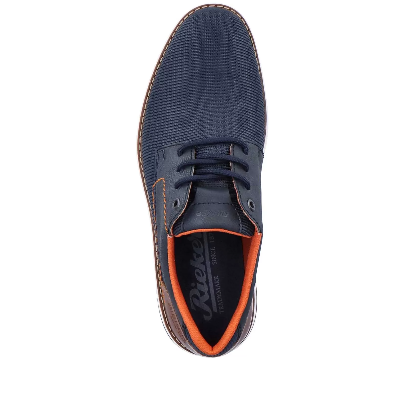 Best Men'S Lace-Up Shoes Navy Blue-Orange Men'S Business Shoes