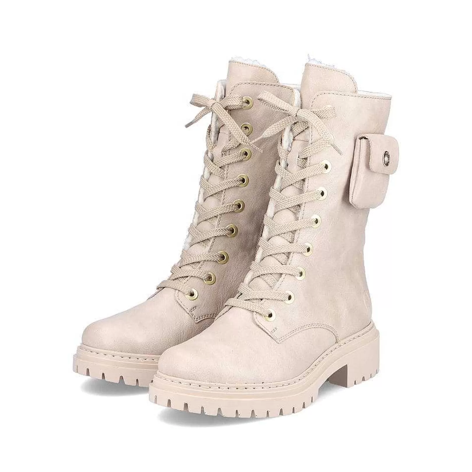 Best Women'S Biker Boots Cream Beige Ladies Ankle Boots & Boots