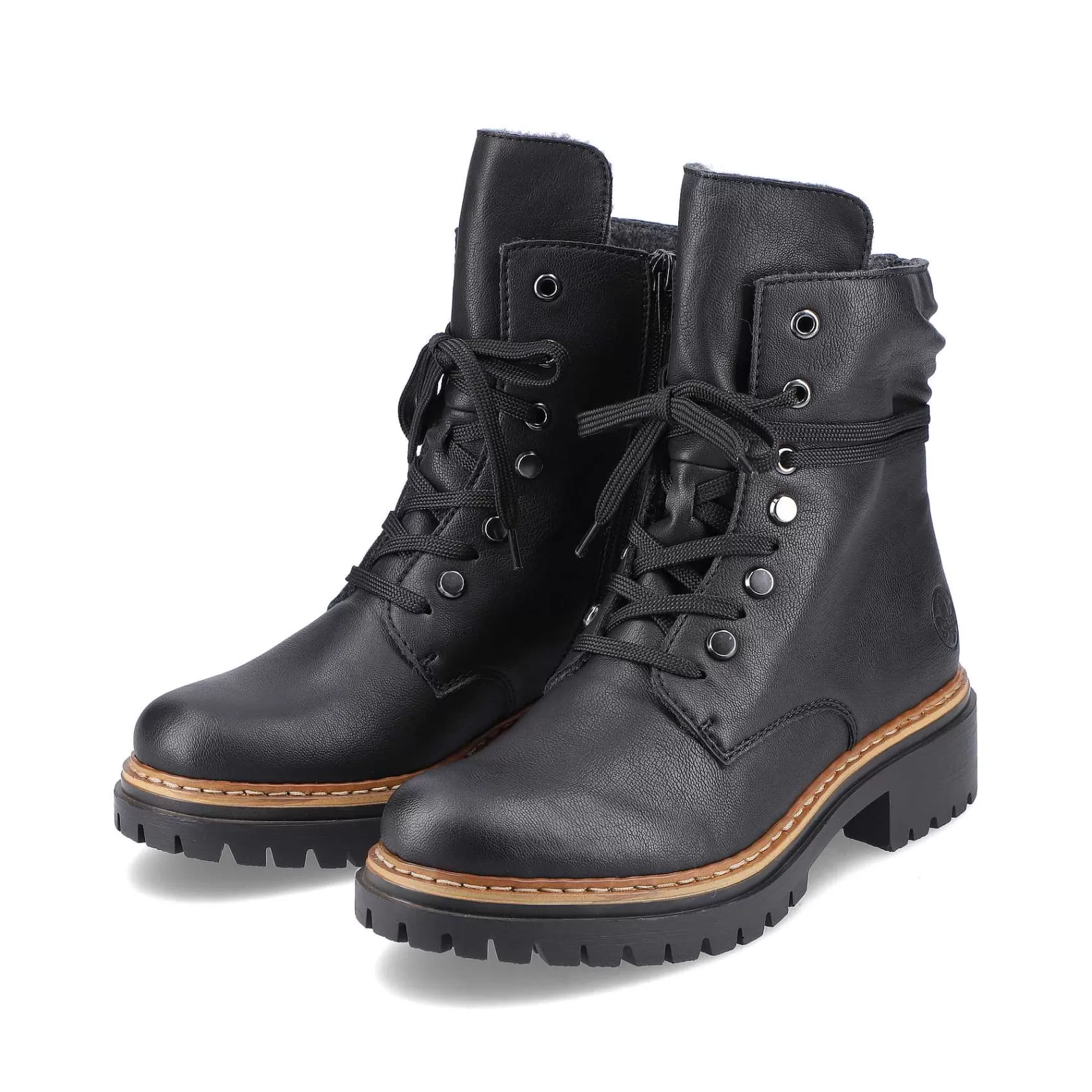 Discount Women'S Biker Boots Jet Black Ladies Ankle Boots & Boots