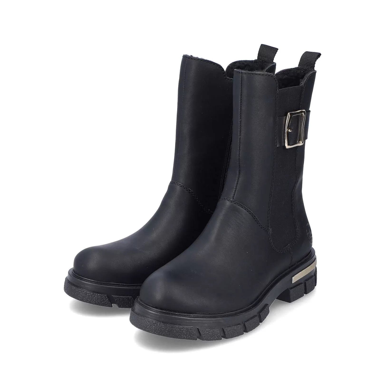 Online Women'S Biker Boots Jet Black Ladies Ankle Boots & Boots