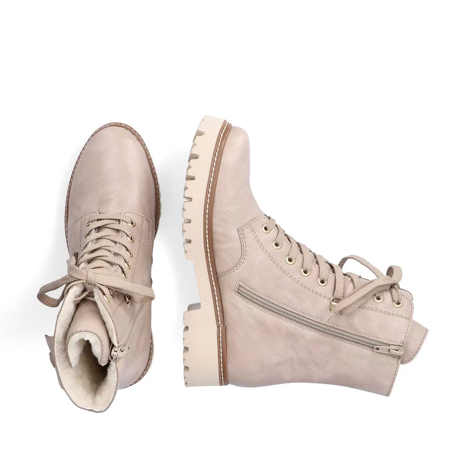 Shop Women'S Biker Boots Light Beige Ladies Ankle Boots & Boots