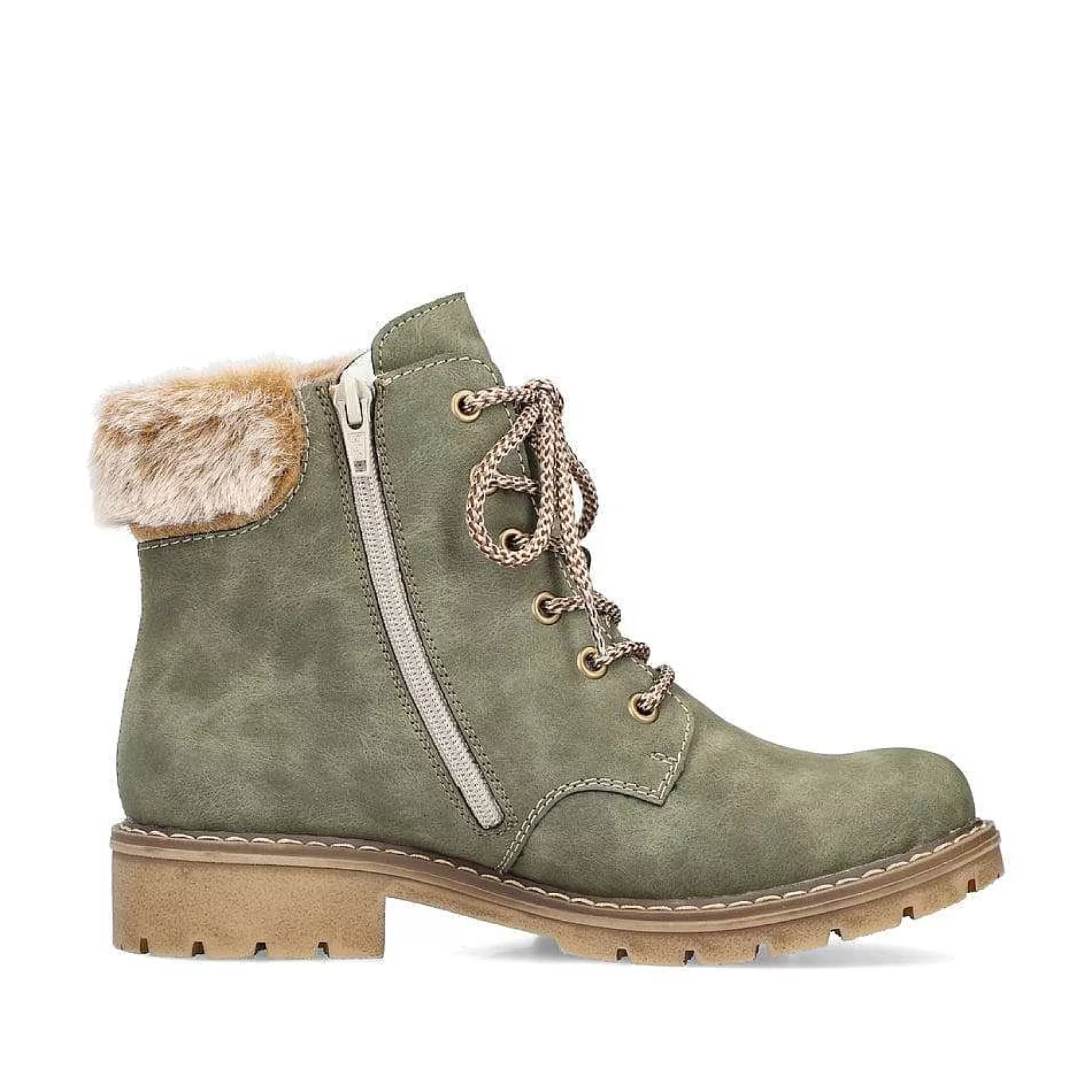 New Women'S Corded Boots Leaf Green Ladies Ankle Boots & Boots