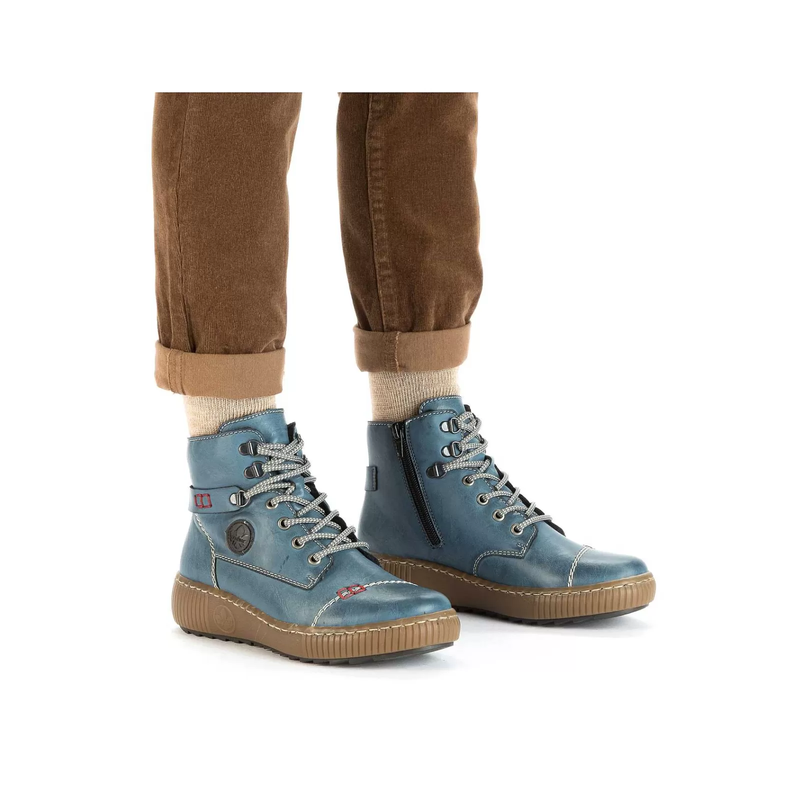 Shop Women'S Corded Boots Sky Blue Ladies Ankle Boots & Boots