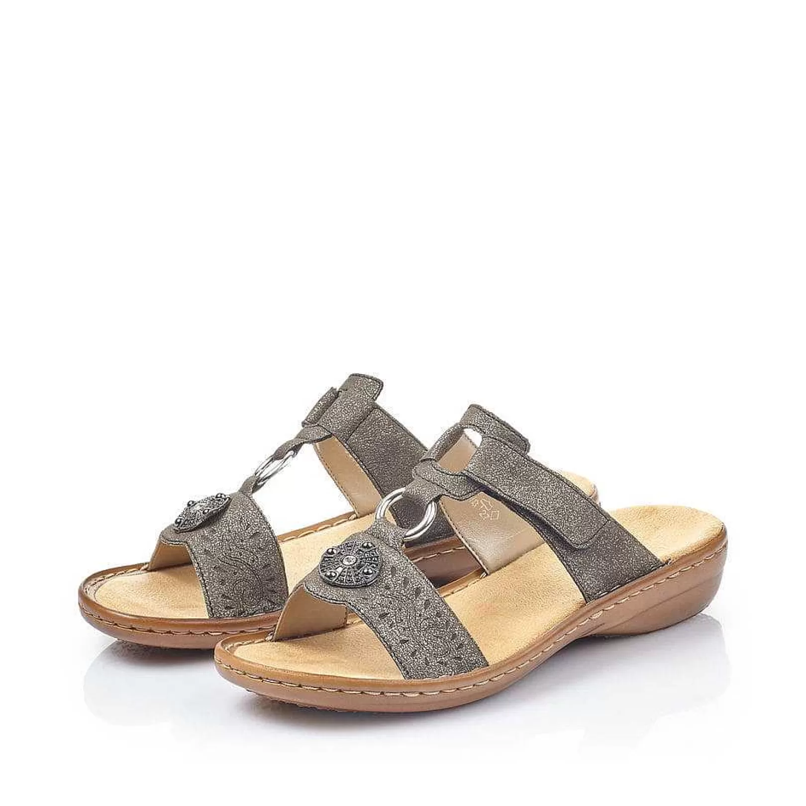 Online Women'S Mules Platinum Gray Ladies Mules & Slippers