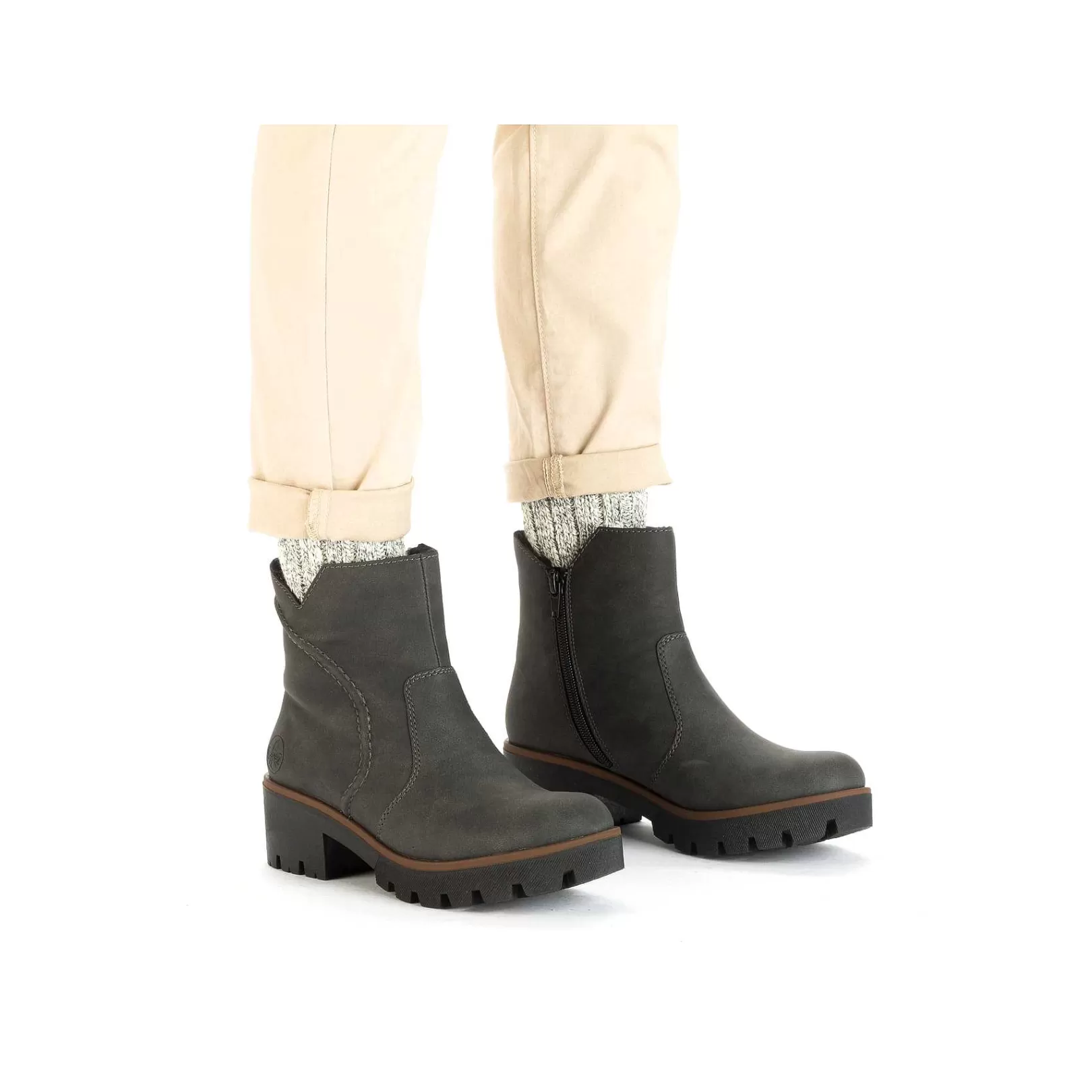 Best Women'S Short Boots Brown Gray Ladies Ankle Boots & Boots