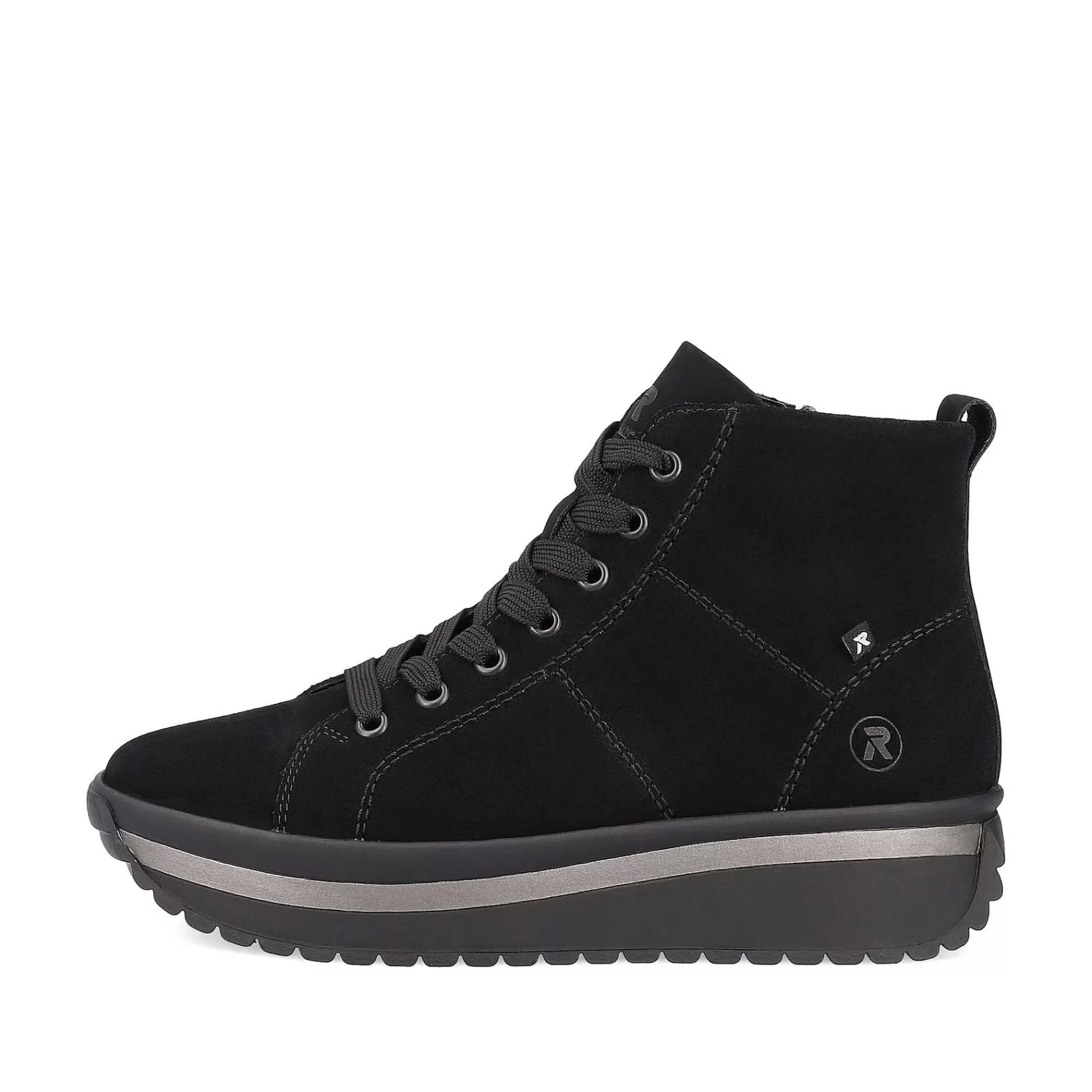 Online Women'S Sneaker High Deep Black Ladies Sneakers