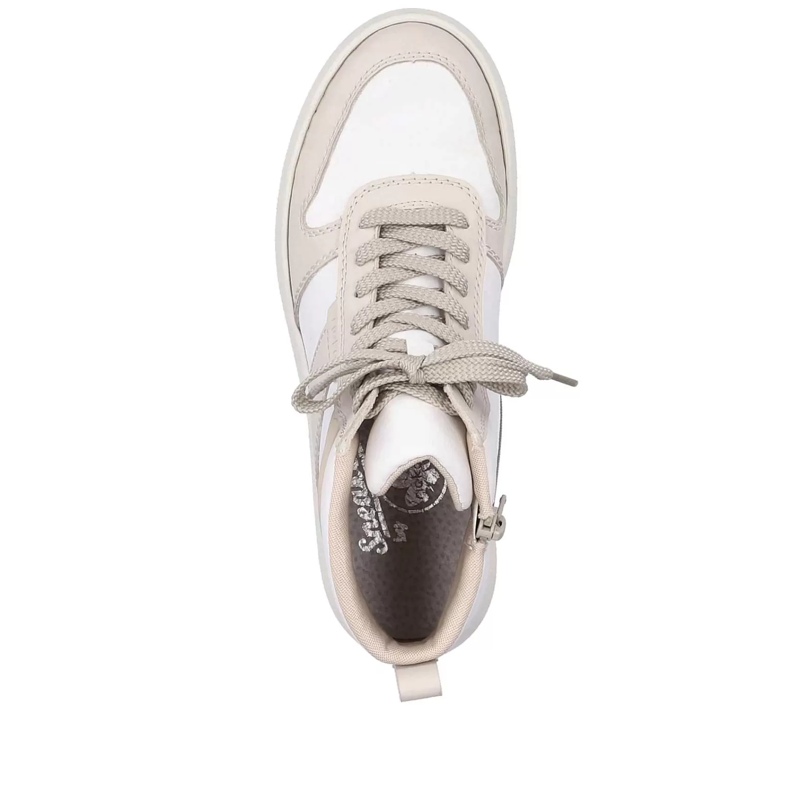 Shop Women'S Sneaker High Swan White Beige Ladies Sneakers