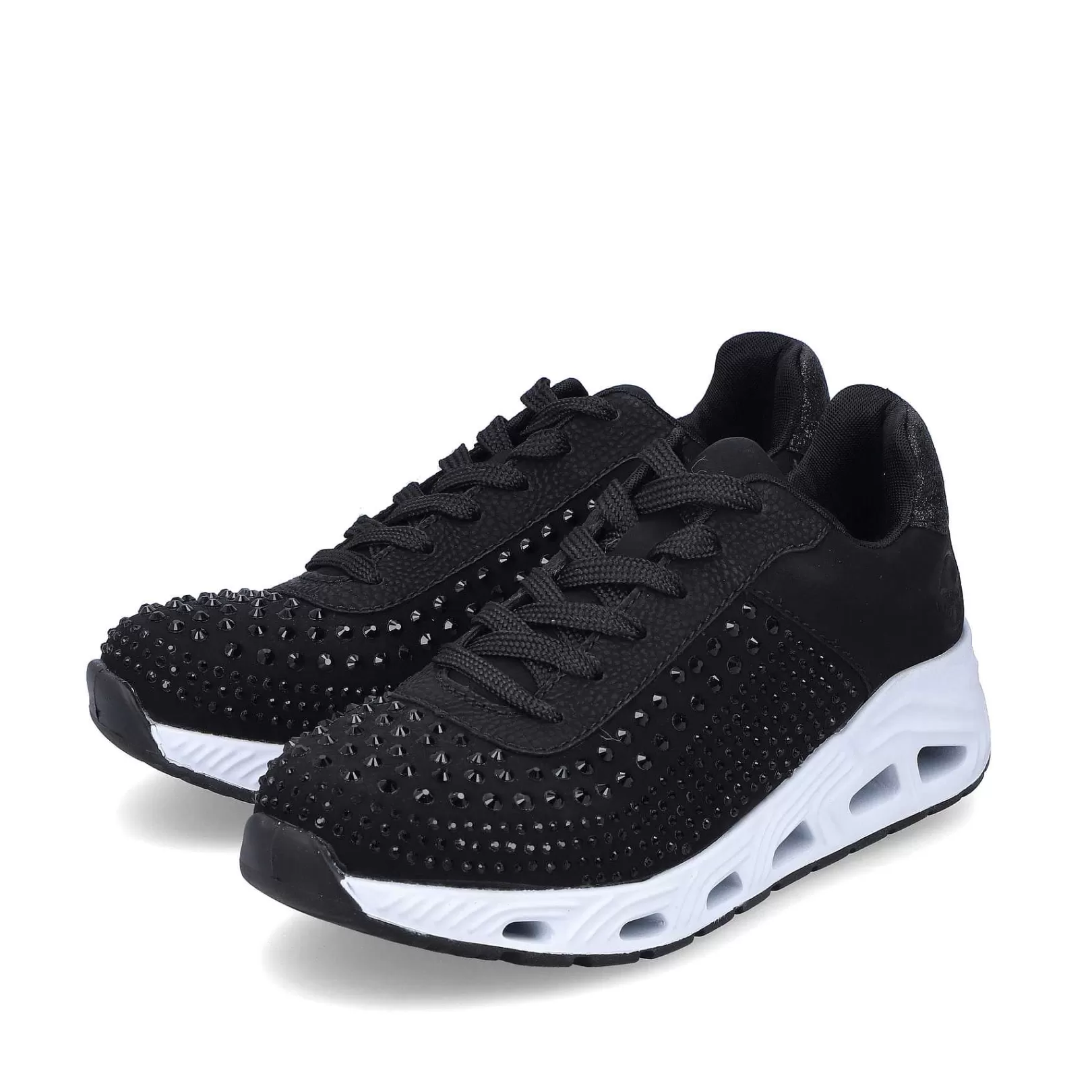 New Women'S Sneaker Low Deep Black Ladies Vegan