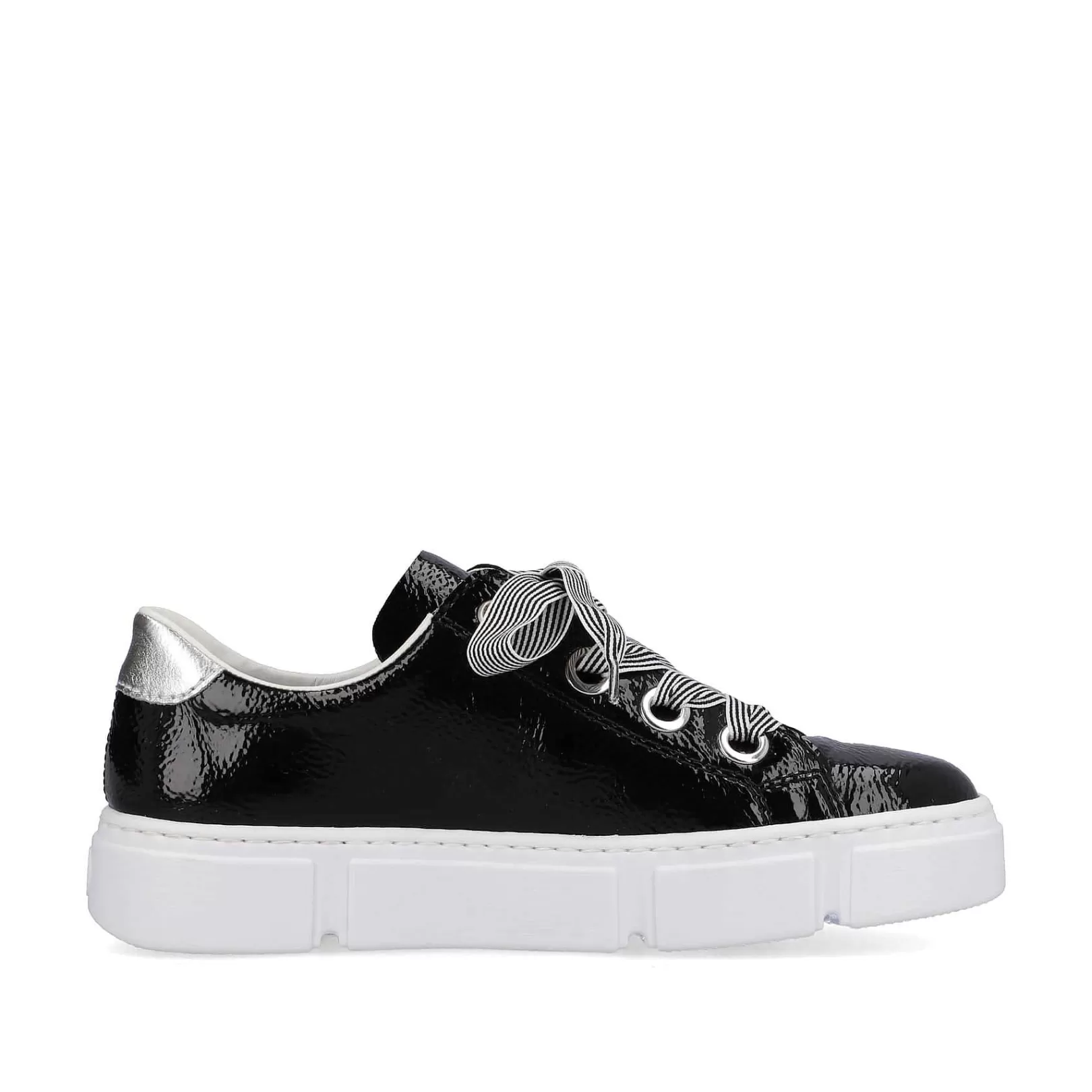 Store Women'S Sneaker Low Glossy Black Ladies Sneakers