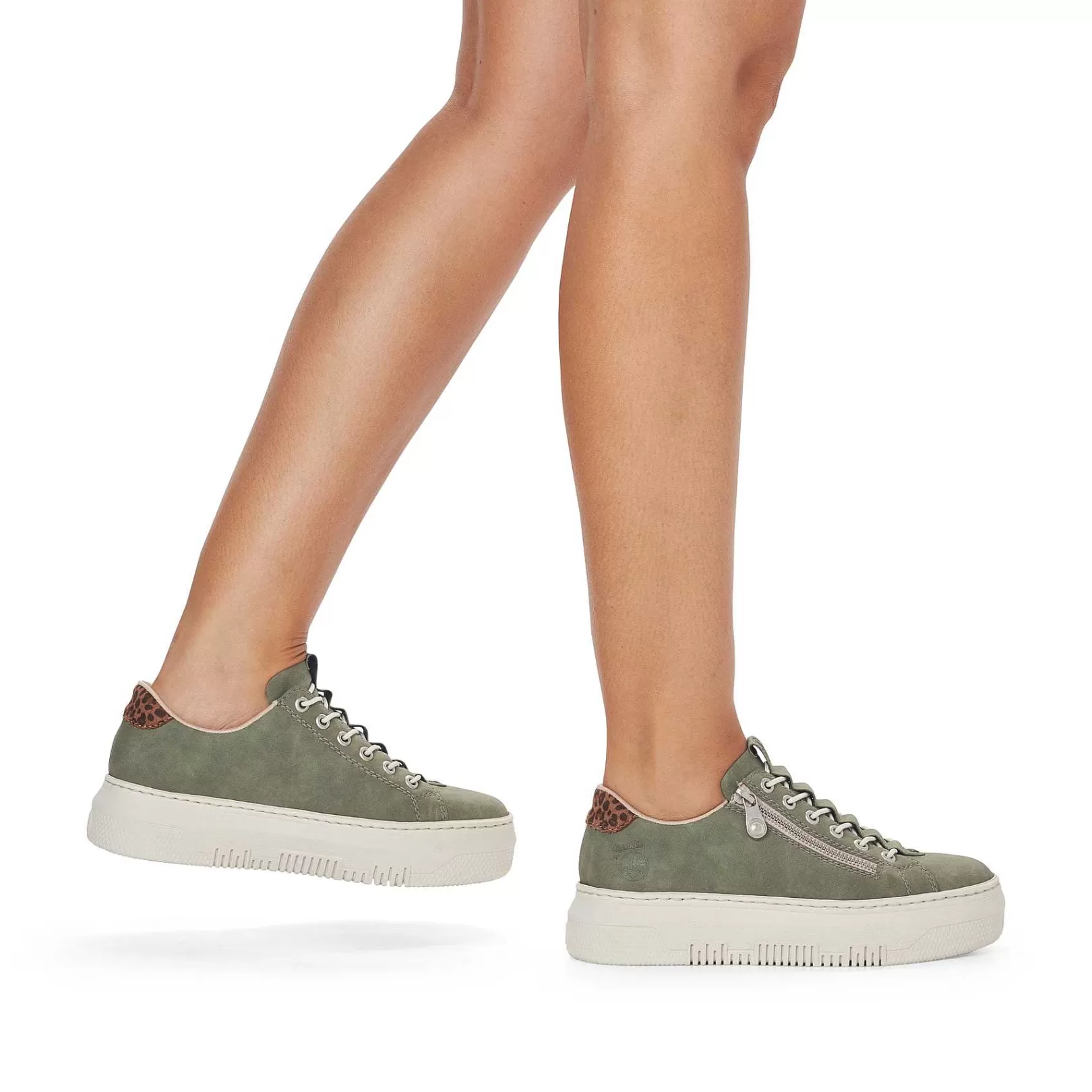 New Women'S Sneaker Low Olive Green Ladies Sneakers