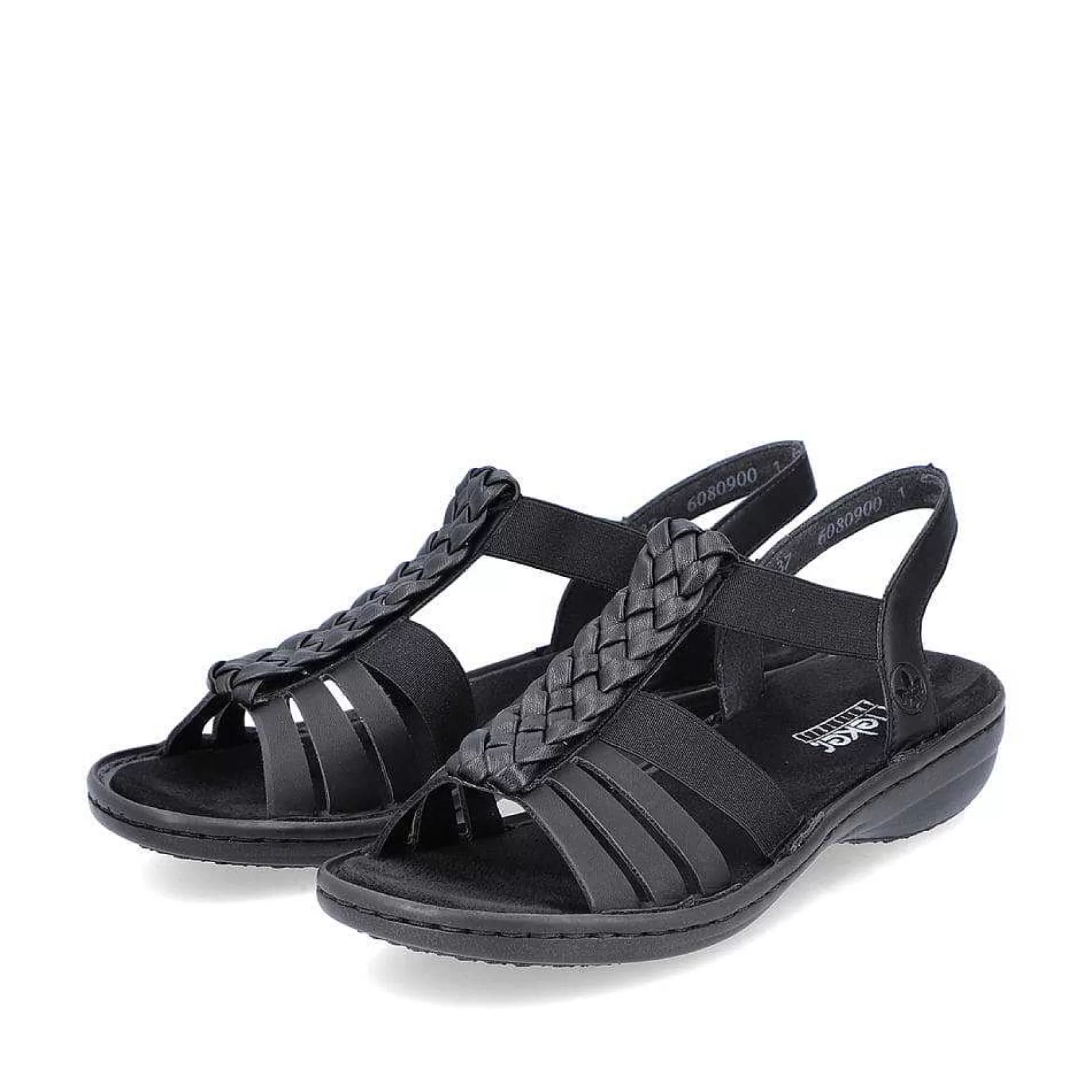 Discount Women'S Strappy Sandals Asphalt Black Ladies Sandals & Sandals