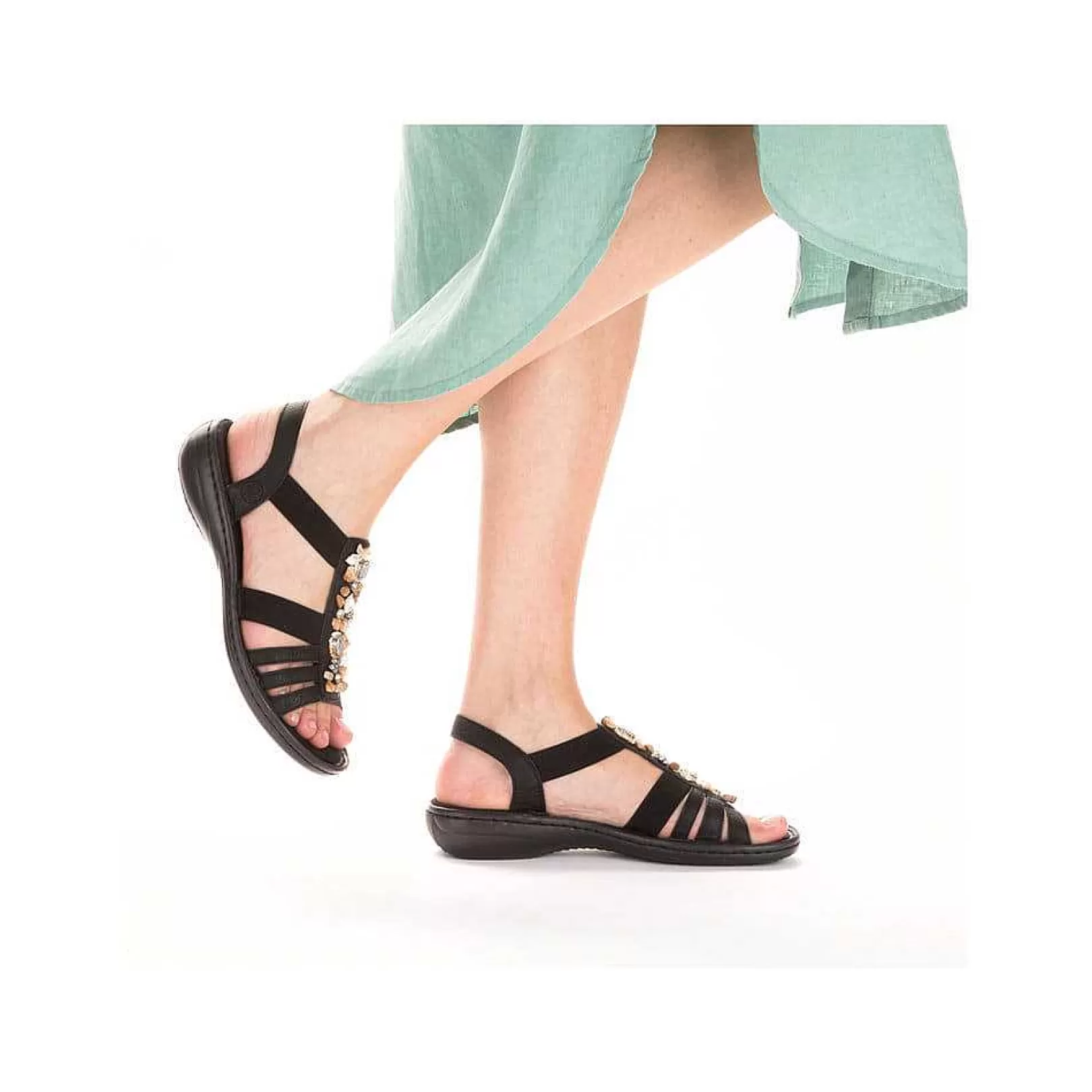 Shop Women'S Strappy Sandals Asphalt Black Ladies Sandals & Sandals