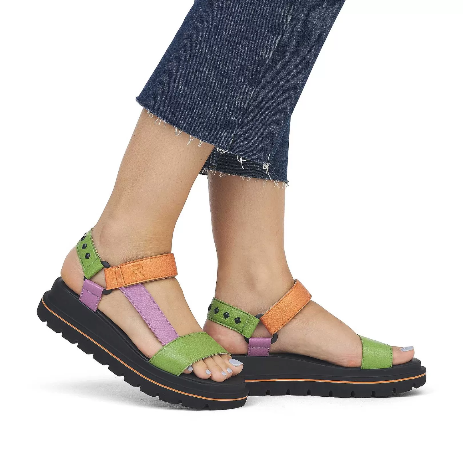 Cheap Women'S Strappy Sandals Black-Green-Pink-Orange Ladies Colorful Styles