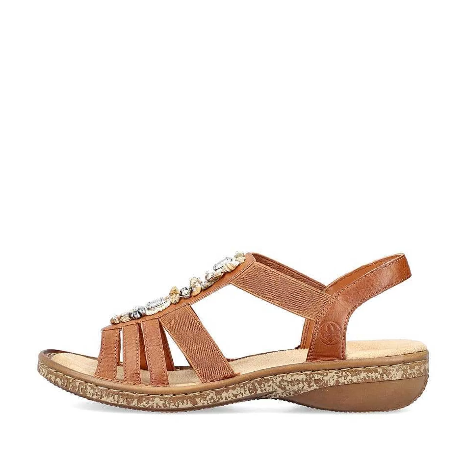 Discount Women'S Strappy Sandals Caramel Brown Ladies Sandals & Sandals