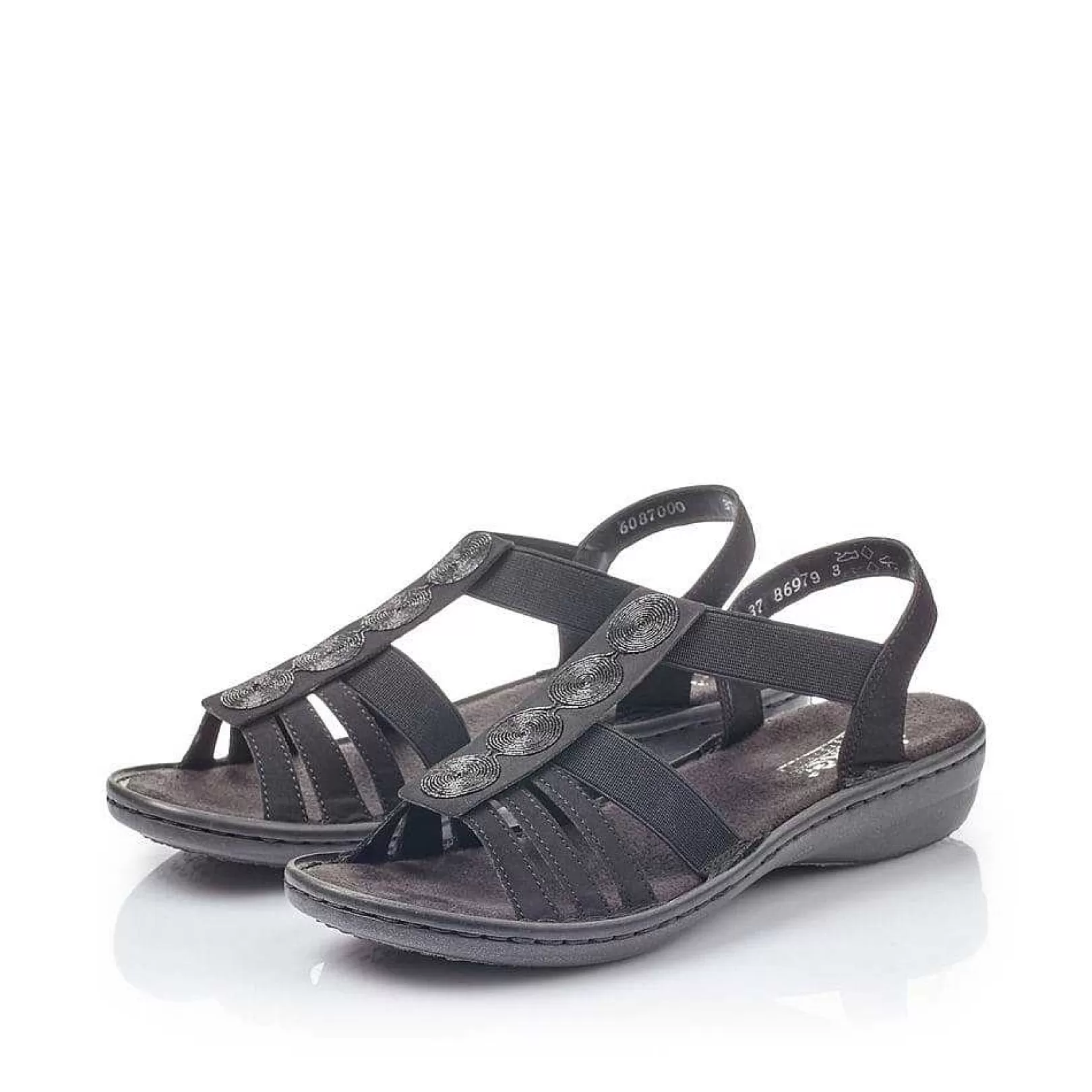 Online Women'S Strappy Sandals Jet Black Ladies Sandals & Sandals