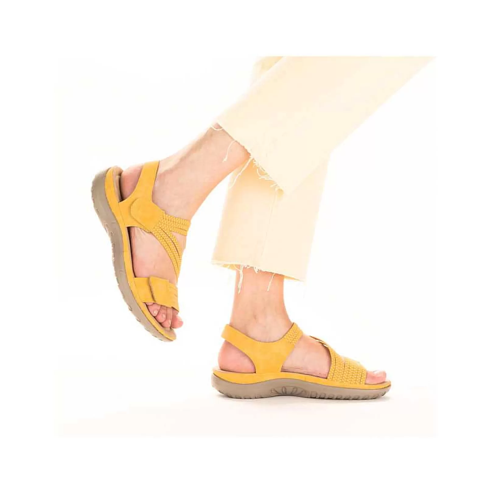 Fashion Women'S Strappy Sandals Lemon Yellow Ladies Vegan