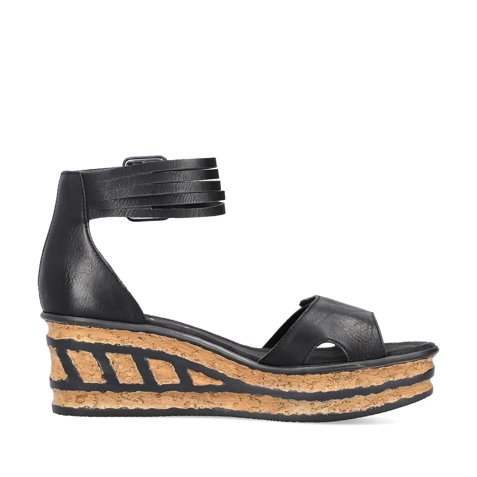 Cheap Women'S Wedge Sandals Glossy Black Men'S Summer Shoes