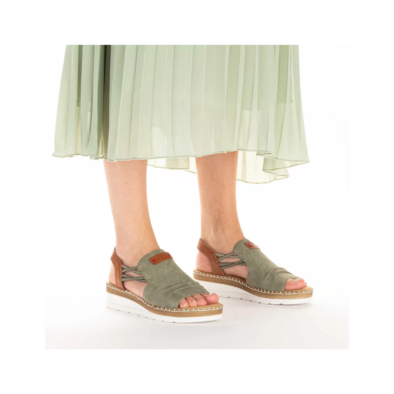 Hot Women'S Wedge Sandals Khaki Green Men'S Summer Shoes