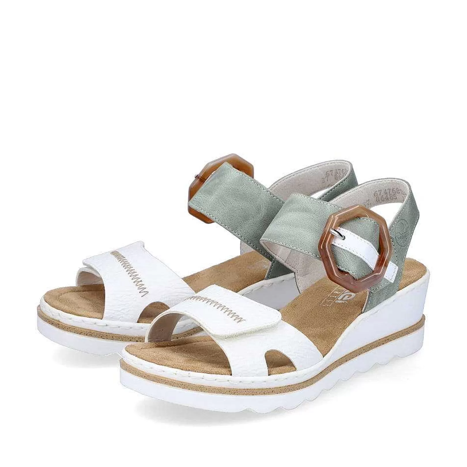 Online Women'S Wedge Sandals Mint Green-Lily White Ladies Heeled Shoes