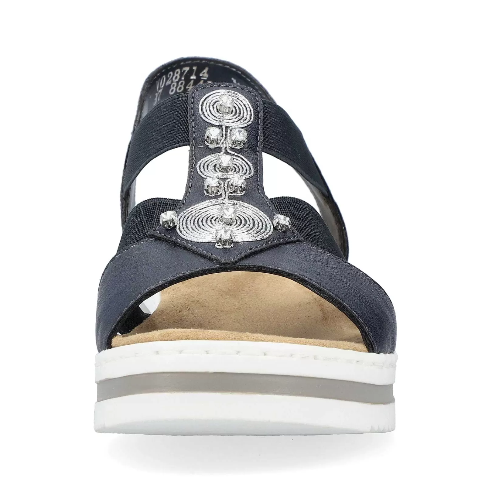 Store Women'S Wedge Sandals Navy Blue Ladies Heeled Shoes