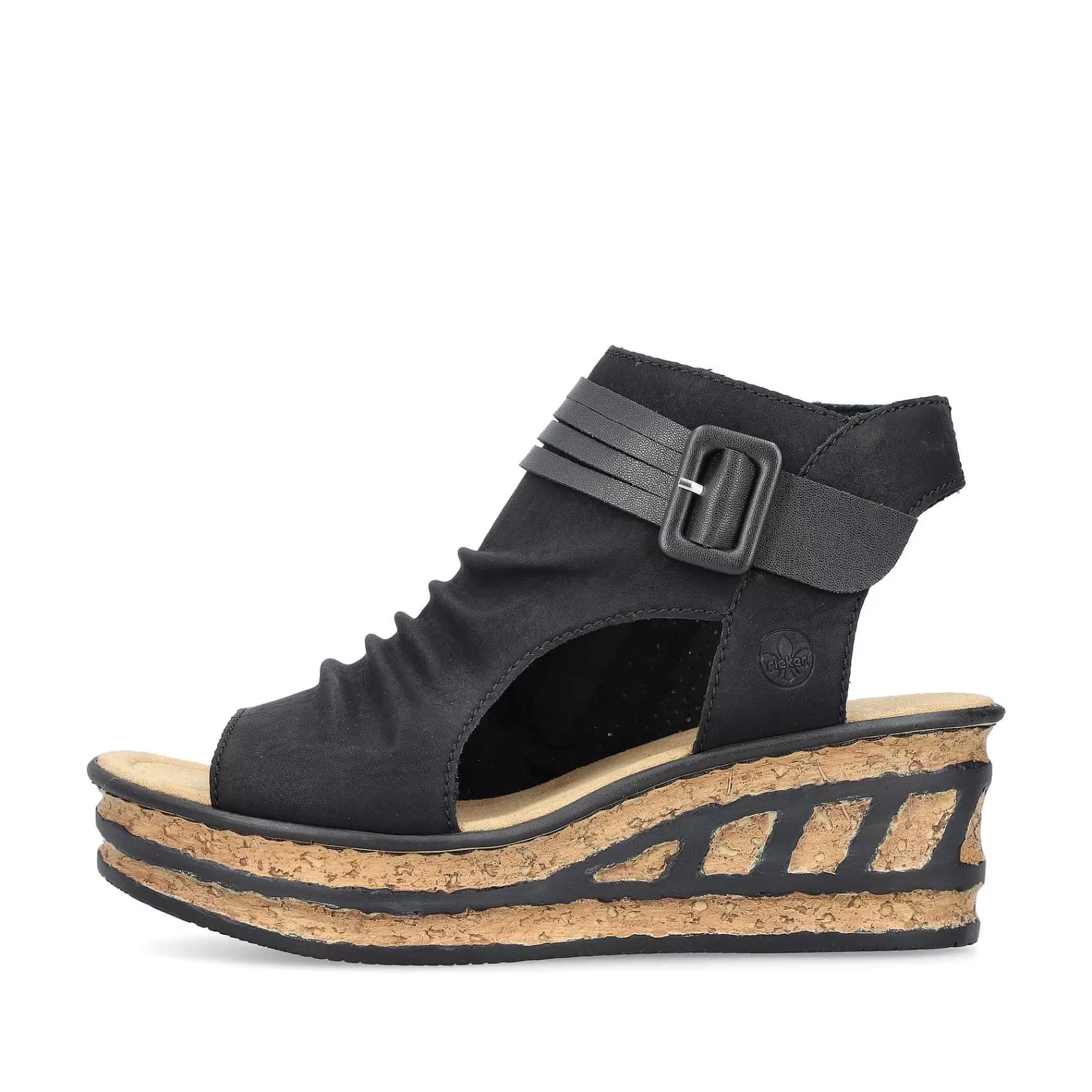 Shop Women'S Wedge Sandals Night Black Ladies Heeled Shoes