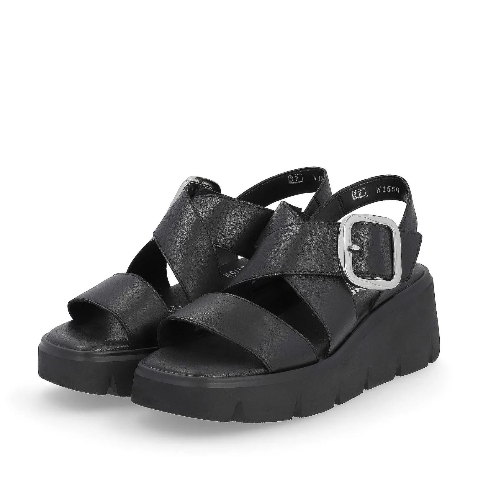 Flash Sale Women'S Wedge Sandals Noir Ladies Heeled Shoes