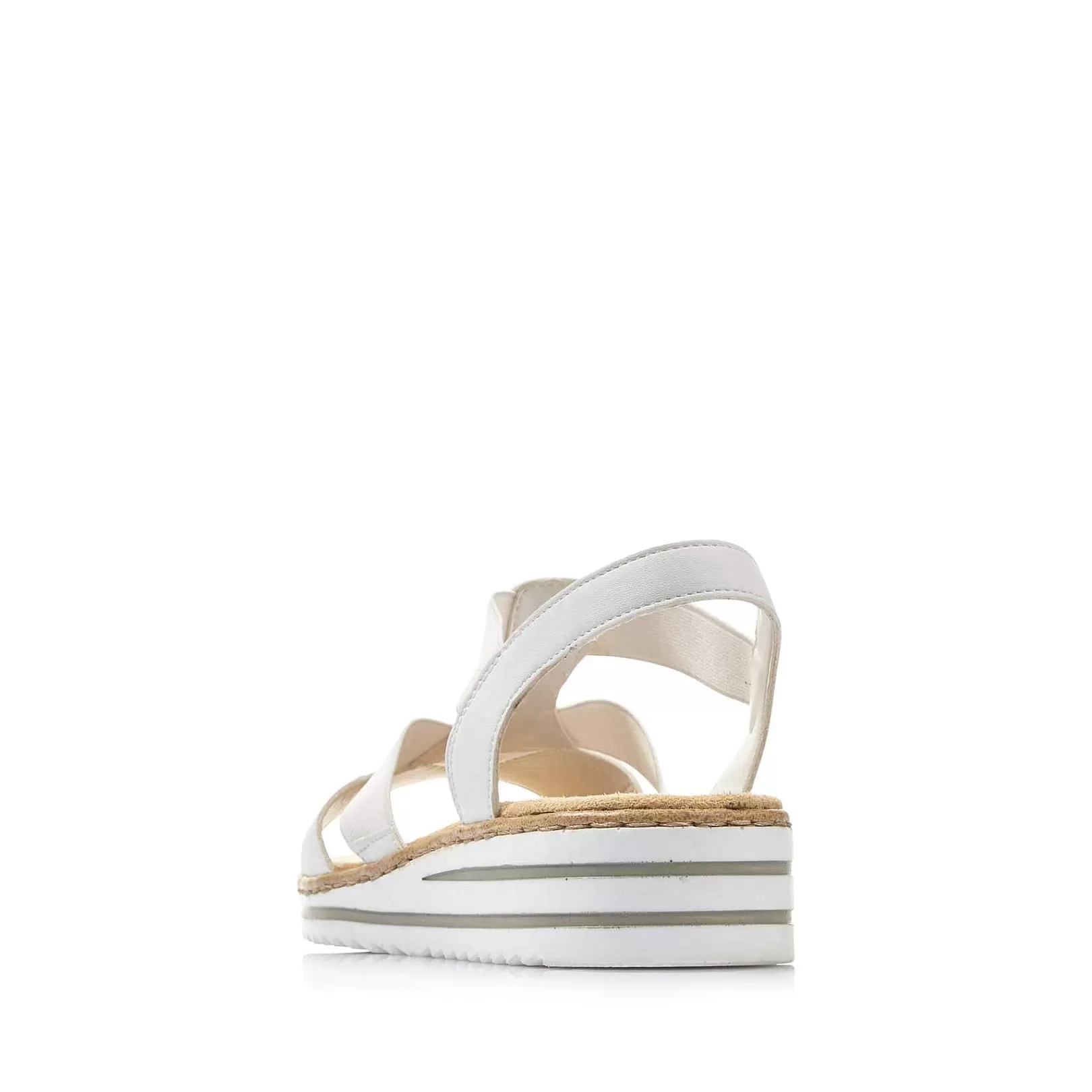 New Women'S Wedge Sandals Pure White Ladies Heeled Shoes